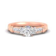 Channel Bar Set Diamond Engagement Ring