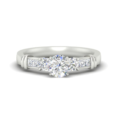 Channel Bar Set Diamond Engagement Ring