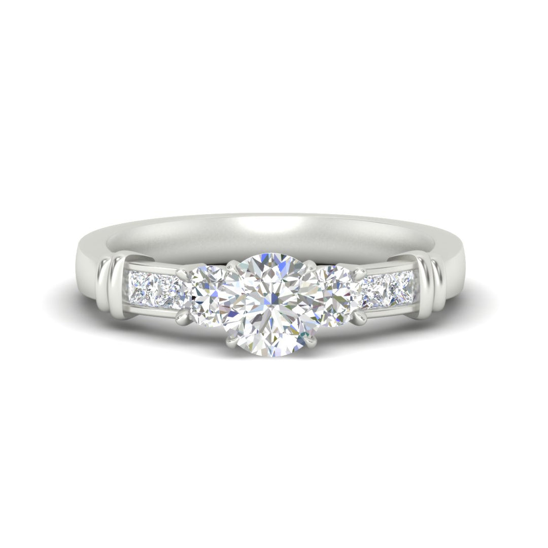 Channel Bar Set Diamond Engagement Ring