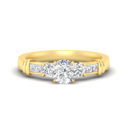 Channel Bar Set Diamond Engagement Ring