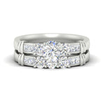 Load image into Gallery viewer, Channel Bar Diamond Wedding Ring Set
