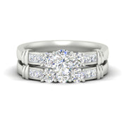 Channel Bar Diamond Wedding Ring Set