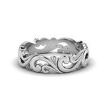 Load image into Gallery viewer, filigree-simple-gold-wedding-band-for-women-in-14K-white-gold-FD50063B-NL-WG
