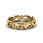 Load image into Gallery viewer, filigree-simple-gold-wedding-band-for-women-in-14K-yellow-gold-FD50063B-NL-YG
