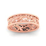 Load image into Gallery viewer, filigree-wedding-band-for-her-in-rose-gold-fdw9301angle5-nl-rg