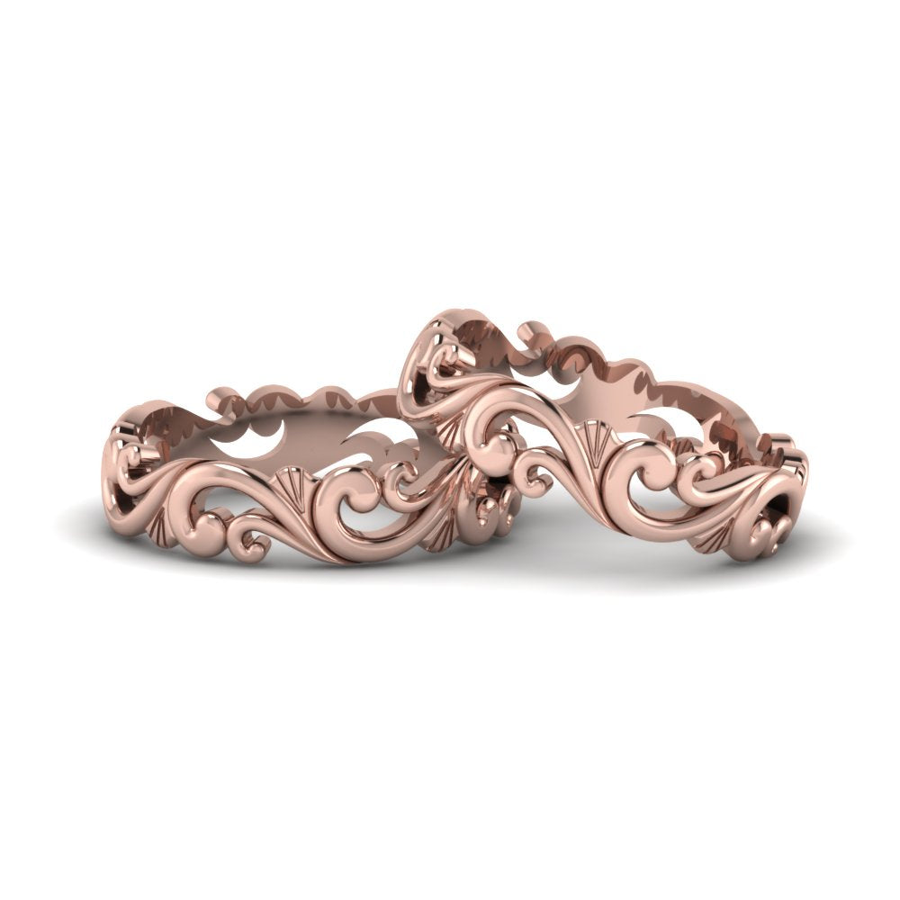 Filigree Wedding Bands For Lesbian Couple