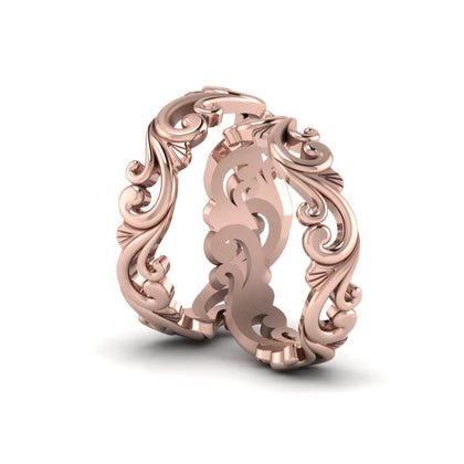 Filigree Wedding Bands For Lesbian Couple