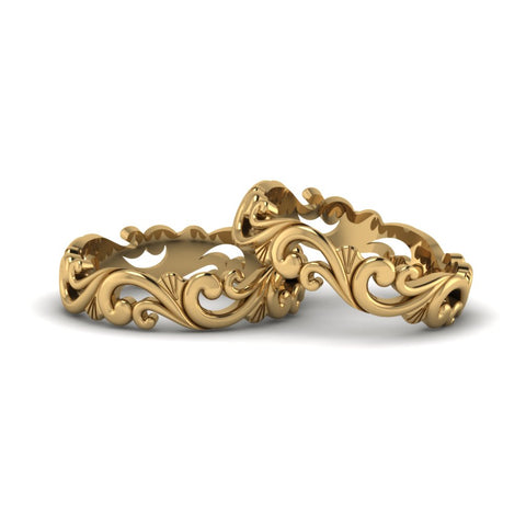 Filigree Wedding Bands For Lesbian Couple