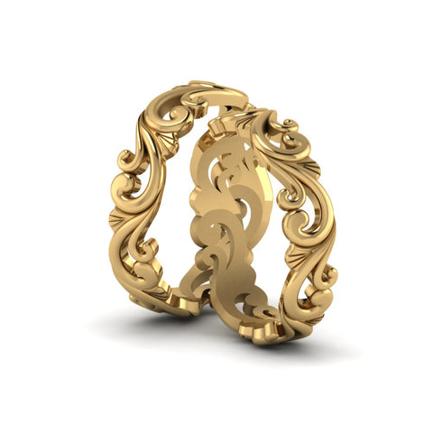 Filigree Wedding Bands For Lesbian Couple