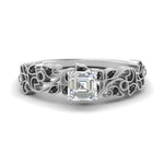 Load image into Gallery viewer, Asscher Cut Filigree Wide Band Engagement Ring