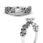 Load image into Gallery viewer, Asscher Cut Filigree Wide Band Engagement Ring