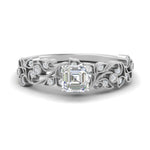 Load image into Gallery viewer, Asscher Cut Filigree Wide Band Engagement Ring