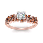 Load image into Gallery viewer, Asscher Cut Filigree Wide Band Engagement Ring