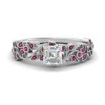 Load image into Gallery viewer, Asscher Cut Filigree Wide Band Engagement Ring