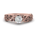 Thumbnail 5 - Cushion Cut Filigree Wide Band Engagement Ring