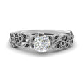 Thumbnail 29 - Cushion Cut Filigree Wide Band Engagement Ring