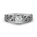 Load image into Gallery viewer, Filigree Wide Band Cushion Diamond Ring
