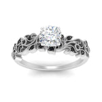 Load image into Gallery viewer, Filigree Wide Band Cushion Diamond Ring
