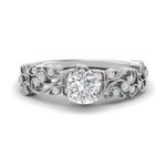 Load image into Gallery viewer, Filigree Wide Band Cushion Diamond Ring
