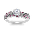 Thumbnail 46 - Cushion Cut Filigree Wide Band Engagement Ring