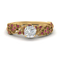 Thumbnail 73 - Cushion Cut Filigree Wide Band Engagement Ring