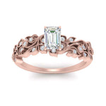 Load image into Gallery viewer, Emerald Cut Filigree Wide Band Engagement Ring