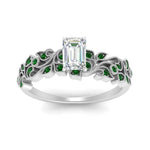 Load image into Gallery viewer, Emerald Cut Filigree Wide Band Engagement Ring