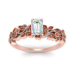 Load image into Gallery viewer, Filigree Wide Band Emerald Diamond Ring