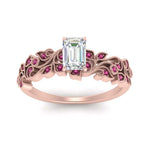 Load image into Gallery viewer, Emerald Cut Filigree Wide Band Engagement Ring
