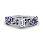 Load image into Gallery viewer, Filigree Wide Band Emerald Diamond Ring