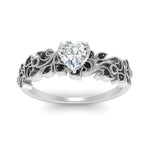 Load image into Gallery viewer, Filigree Wide Band Heart Diamond Ring
