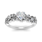 Load image into Gallery viewer, Filigree Wide Band Heart Diamond Ring
