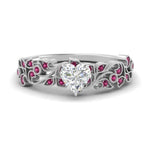 Load image into Gallery viewer, Filigree Wide Band Heart Diamond Ring
