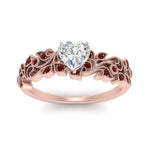 Load image into Gallery viewer, Filigree Wide Band Heart Diamond Ring
