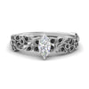 Load image into Gallery viewer, Filigree Wide Band Marquise Diamond Ring
