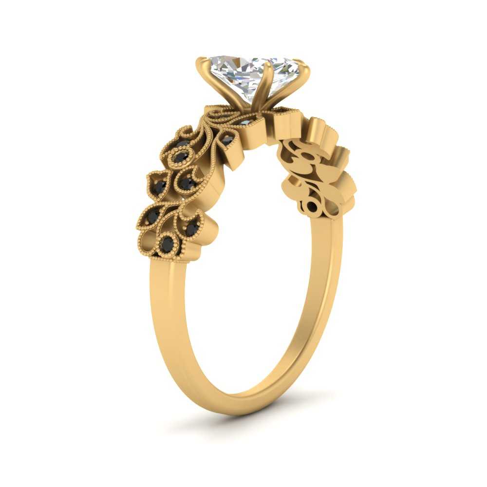 Filigree Wide Band Marquise Diamond Ring