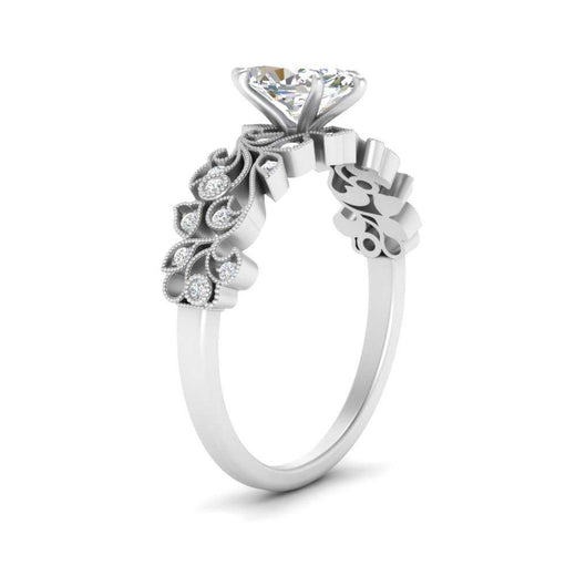 Filigree Wide Band Marquise Diamond Ring