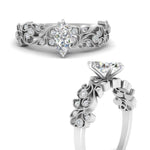 Load image into Gallery viewer, Marquise Cut Filigree Wide Band Engagement Ring
