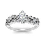 Load image into Gallery viewer, Filigree Wide Band Marquise Diamond Ring
