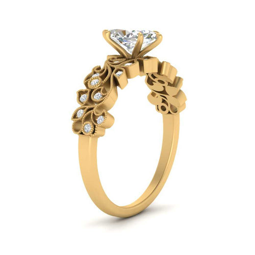 Filigree Wide Band Marquise Diamond Ring