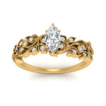 Load image into Gallery viewer, Filigree Wide Band Marquise Diamond Ring
