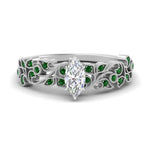 Load image into Gallery viewer, Marquise Cut Filigree Wide Band Engagement Ring
