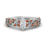 Load image into Gallery viewer, Marquise Cut Filigree Wide Band Engagement Ring
