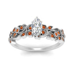 Load image into Gallery viewer, Marquise Cut Filigree Wide Band Engagement Ring
