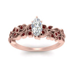 Load image into Gallery viewer, Marquise Cut Filigree Wide Band Engagement Ring
