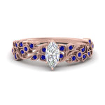 Load image into Gallery viewer, Marquise Cut Filigree Wide Band Engagement Ring
