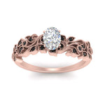 Load image into Gallery viewer, Filigree Wide Band Oval Diamond Ring