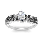 Load image into Gallery viewer, Filigree Wide Band Oval Diamond Ring