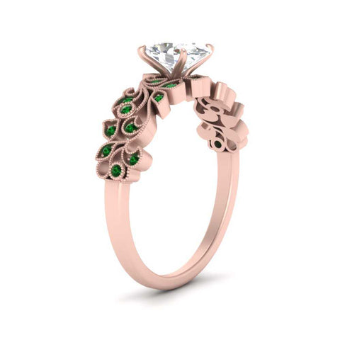 Oval Shaped Filigree Wide Band Engagement Ring