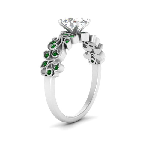 Oval Shaped Filigree Wide Band Engagement Ring